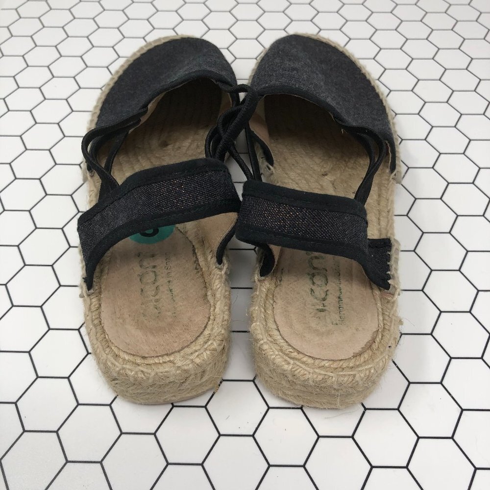 Picon Sling back Espadrilles Denim Blue Gold 8 - Picture 4 of 9